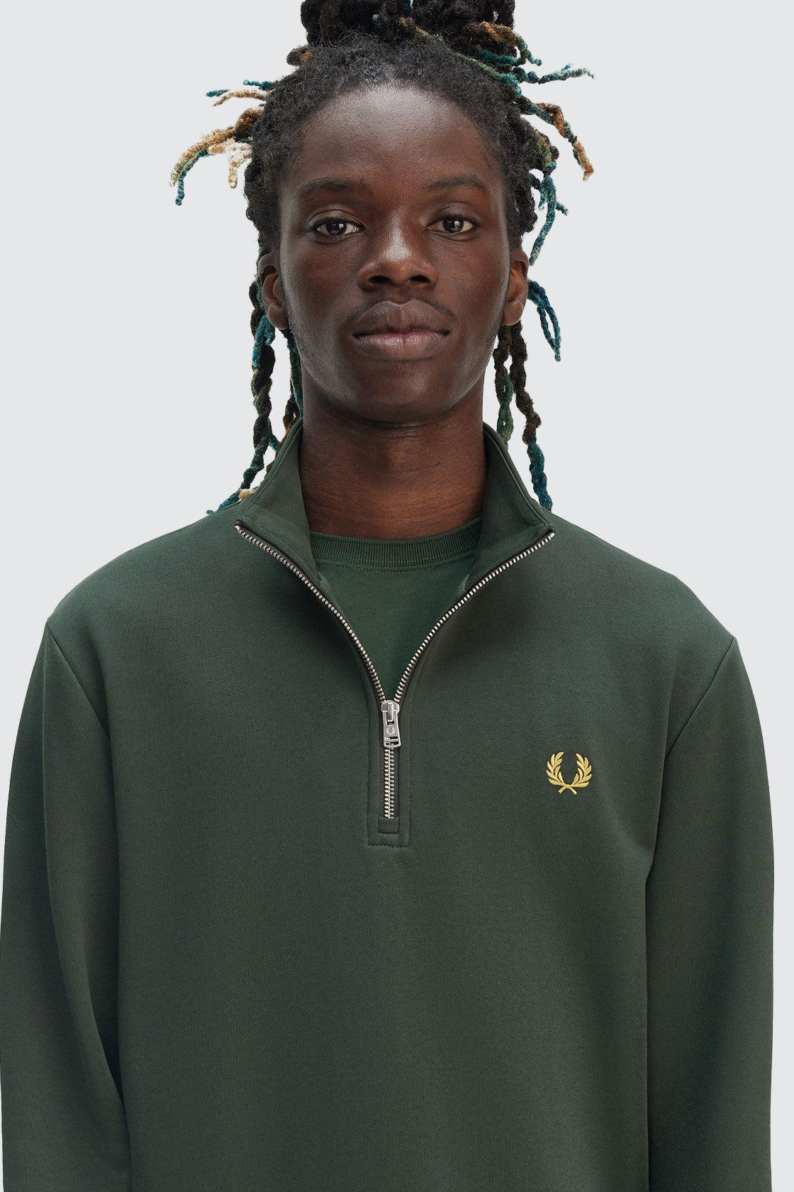 Fred Perry Half Zip Sweater Olive