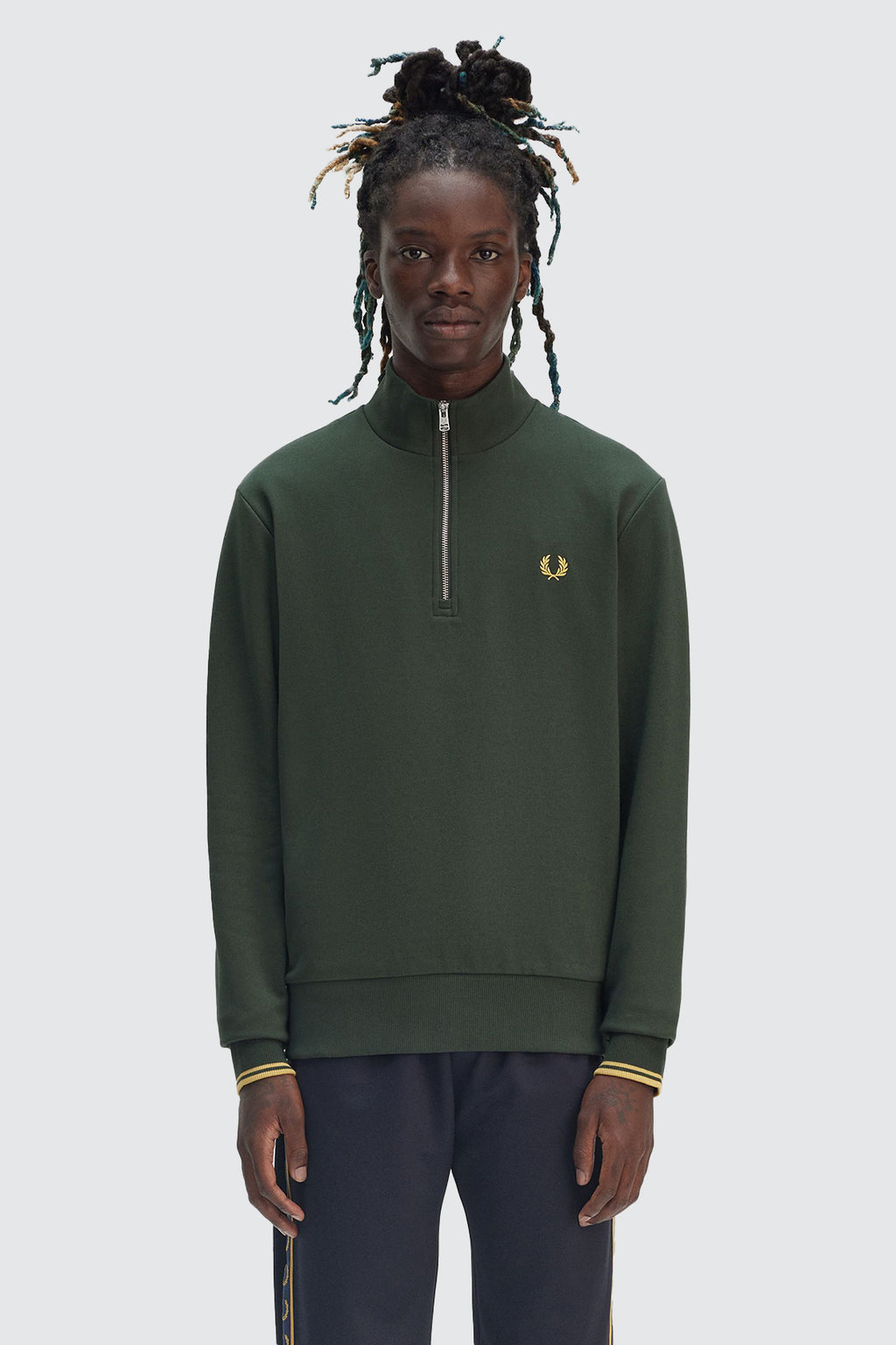 Fred Perry Half Zip Sweater Olive