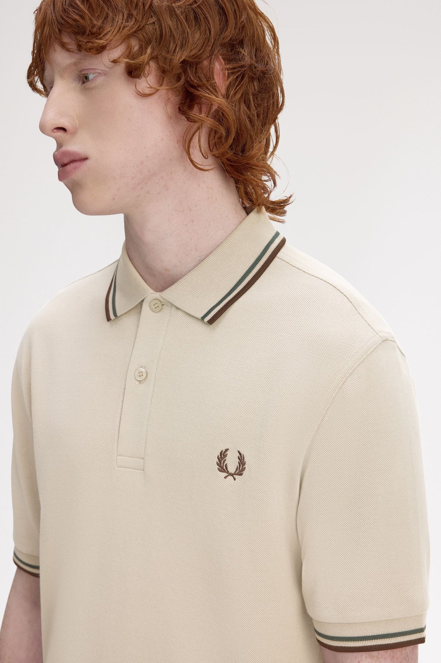 Fred Perry Twin Tipped Polo Warm Oat