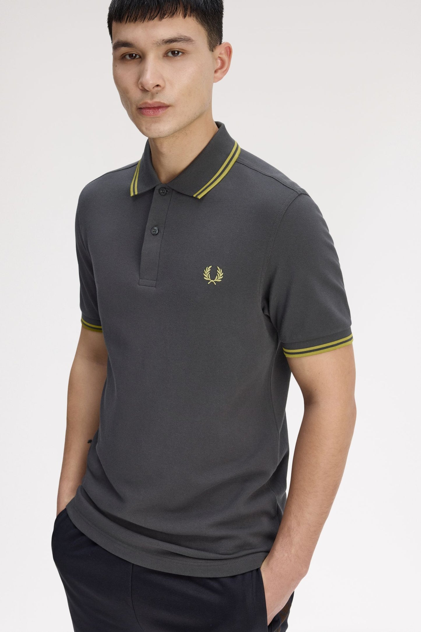 Fred Perry Twin Tipped Polo Anchor Grey