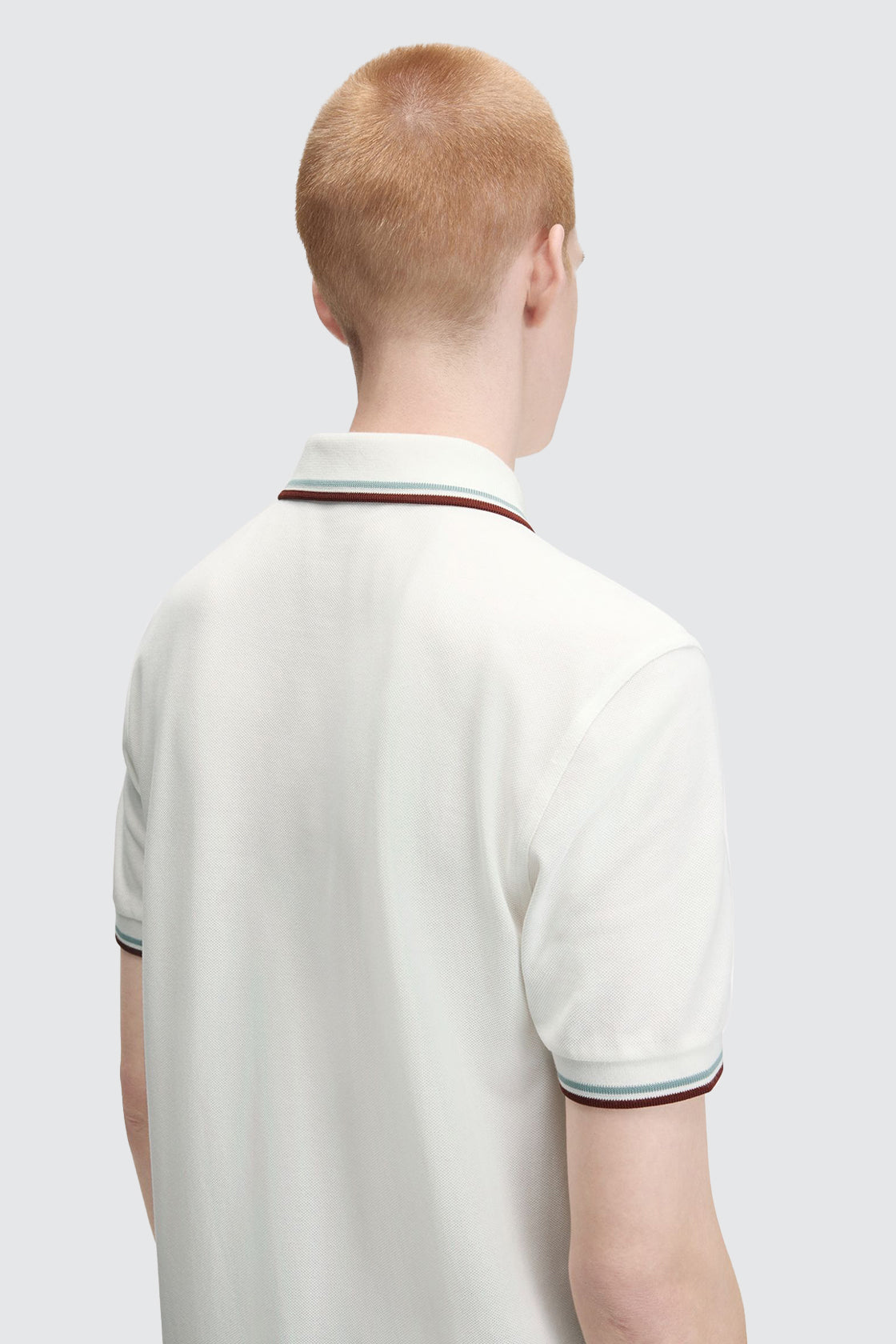 Fred Perry Twin Tipped Polo Snow White/Silver Blue/Brandy