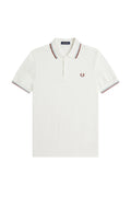 Fred Perry Twin Tipped Polo Snow White/Silver Blue/Brandy