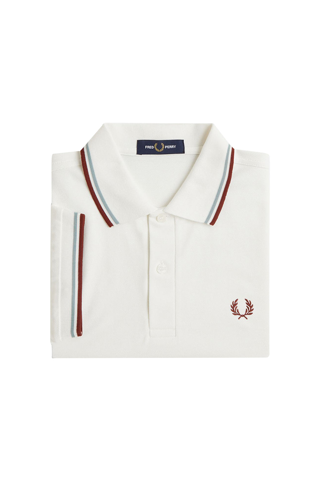 Fred Perry Twin Tipped Polo Snow White/Silver Blue/Brandy