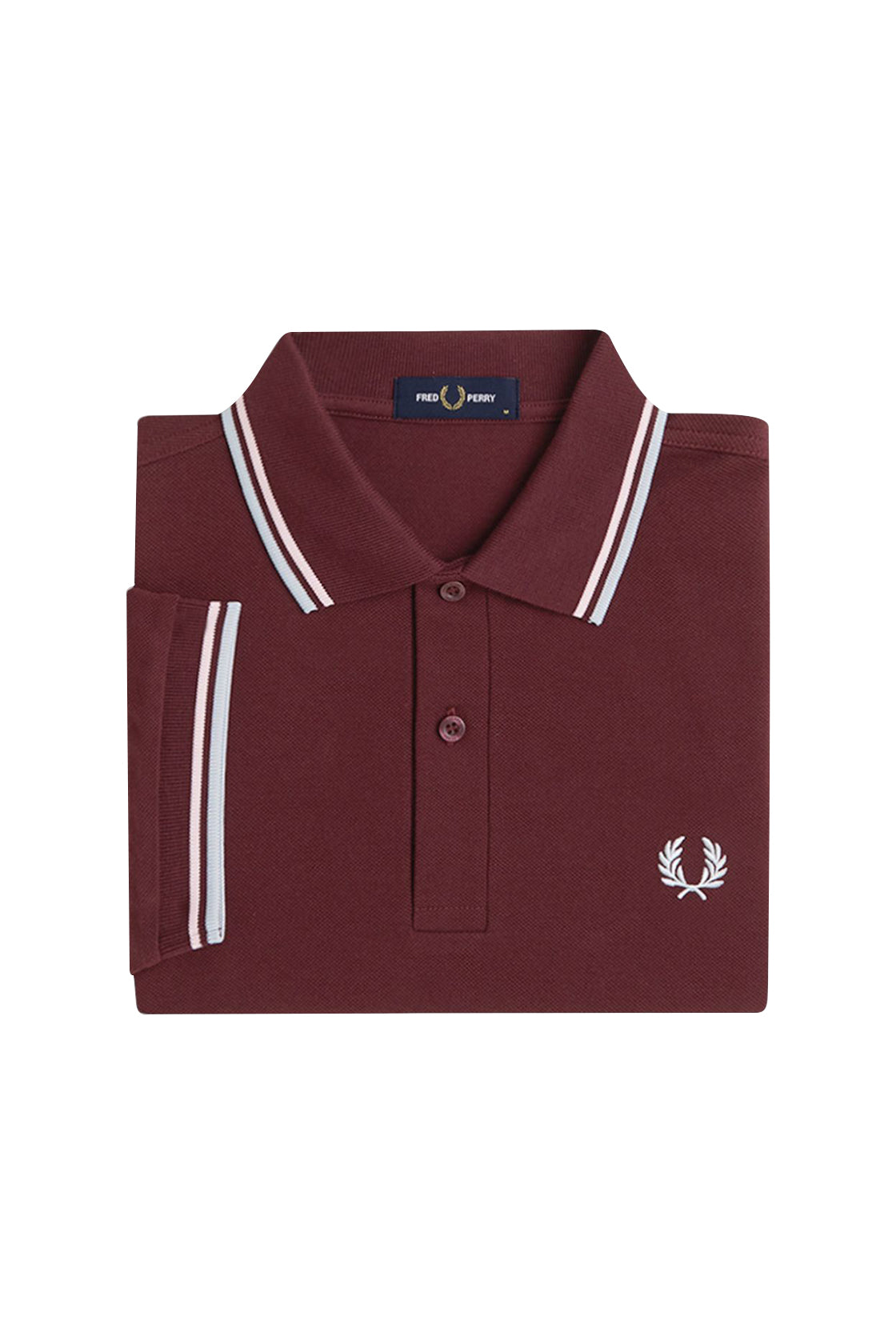 Fred Perry Twin Tipped Polo Oxblood/Iced Pink/Dusky Blue