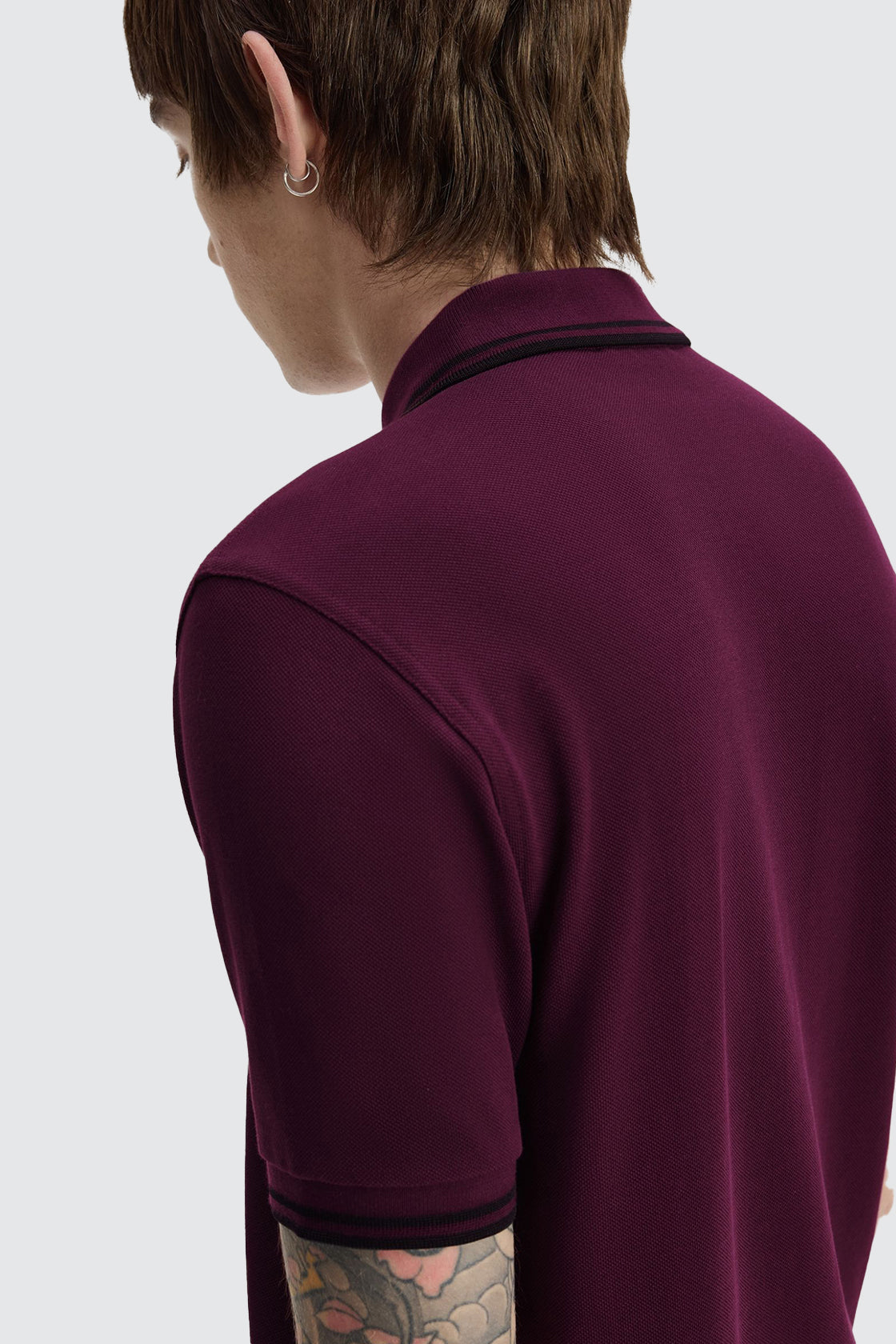 Fred Perry Twin Tipped Polo Plum/Black/Black