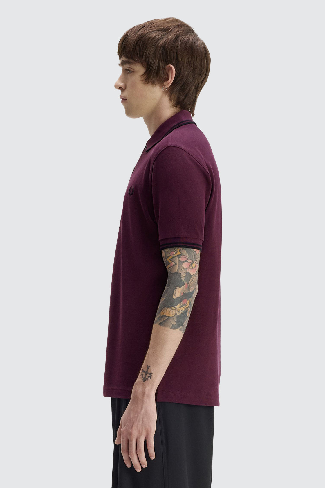 Fred Perry Twin Tipped Polo Plum/Black/Black