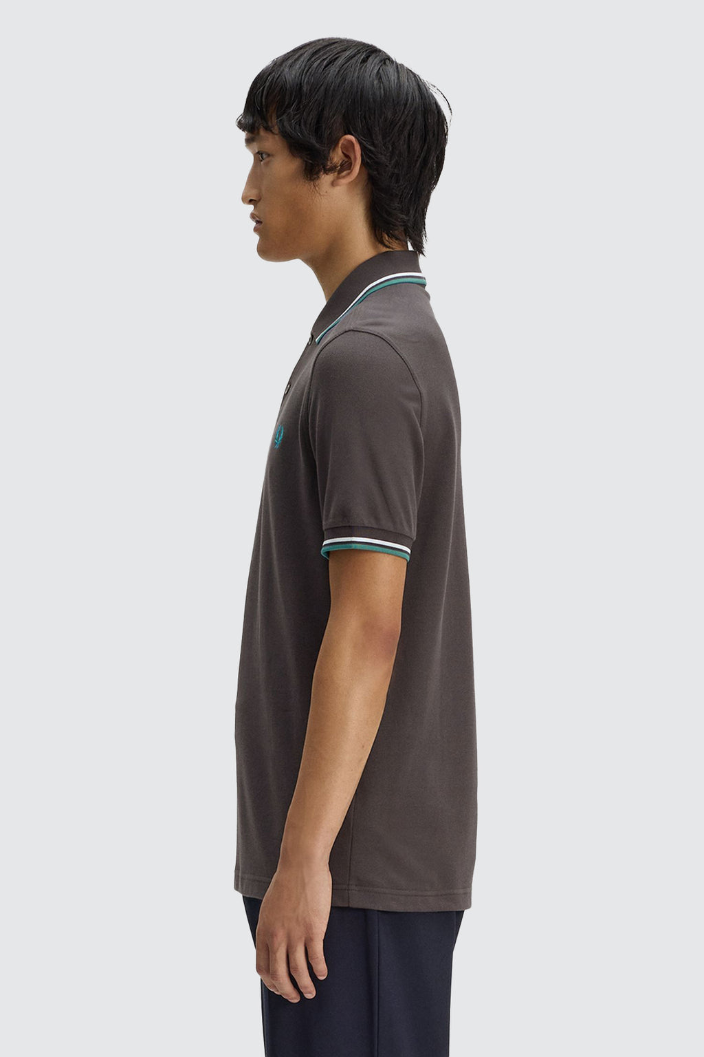 Fred Perry Twin Tipped Polo Anchor Grey/Light Ice/Sport Green