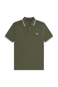 Fred Perry Twin Tipped Polo Laurel Wreath Green/Ecru/Dusky Blue