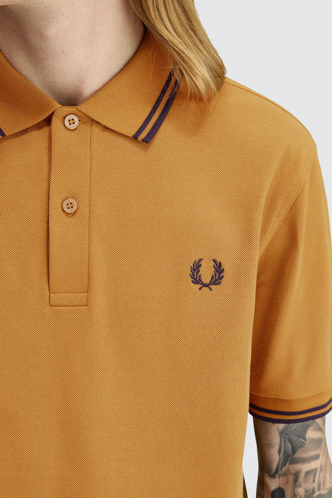 Fred Perry Twin Tipped Polo Dark Caramel/Navy