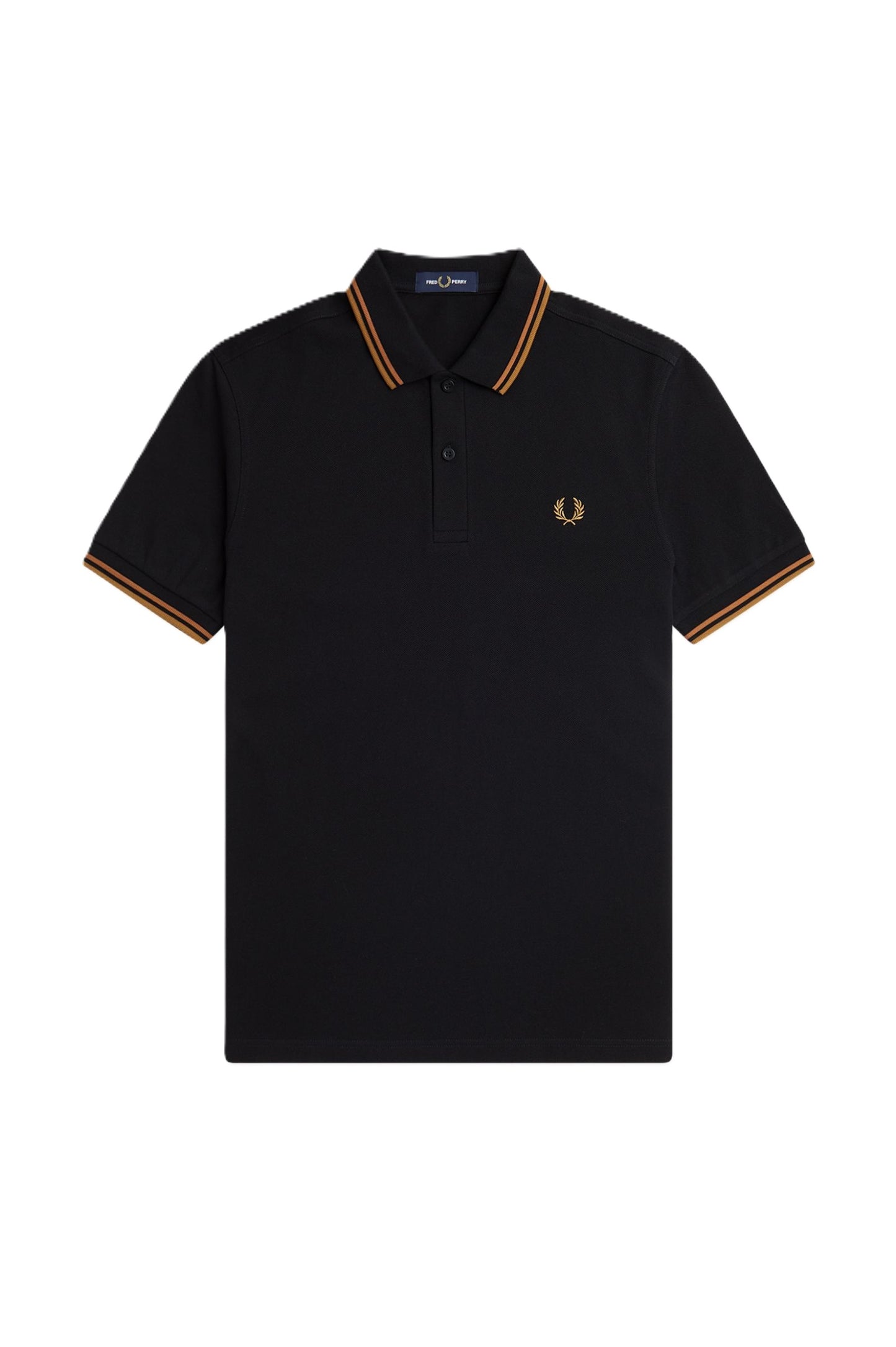 Fred Perry Twin Tipped Polo Shirt Blk/Nutflk/DkCar