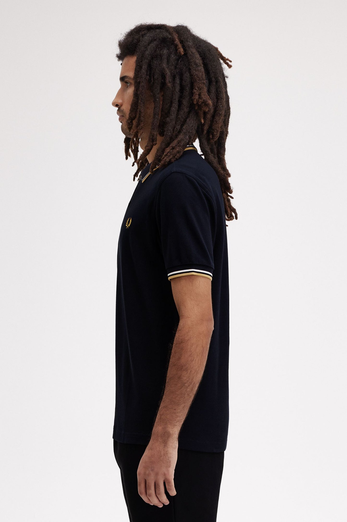 Fred Perry Twin Tipped Polo Shirt Navy/Ecru/Honey