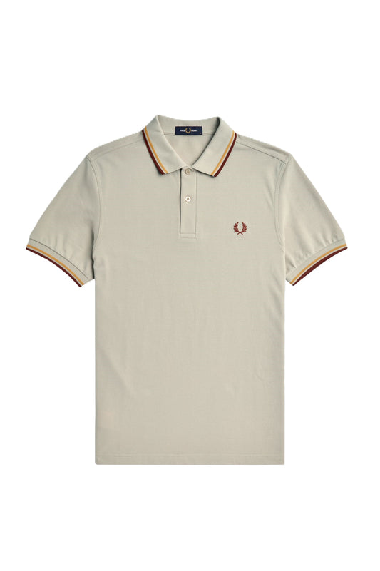 Fred Perry Twin Tipped Polo Shirt Oatmeal/Brn