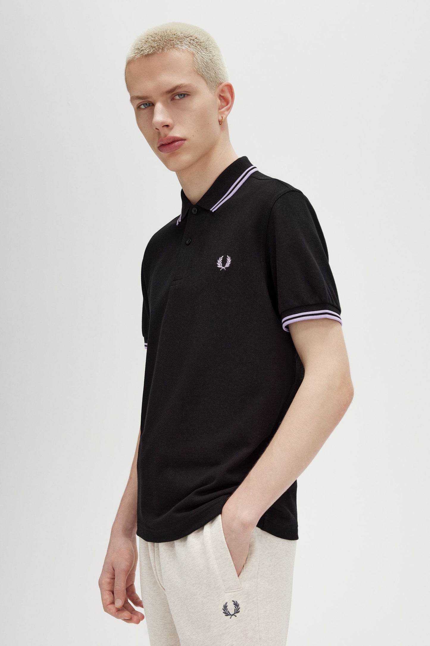 Fred Perry Twin Tipped Polo Shirt Black/Violet