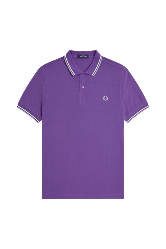 Fred Perry Twin Tipped SS Polo Amethyst/Ecru/Blue