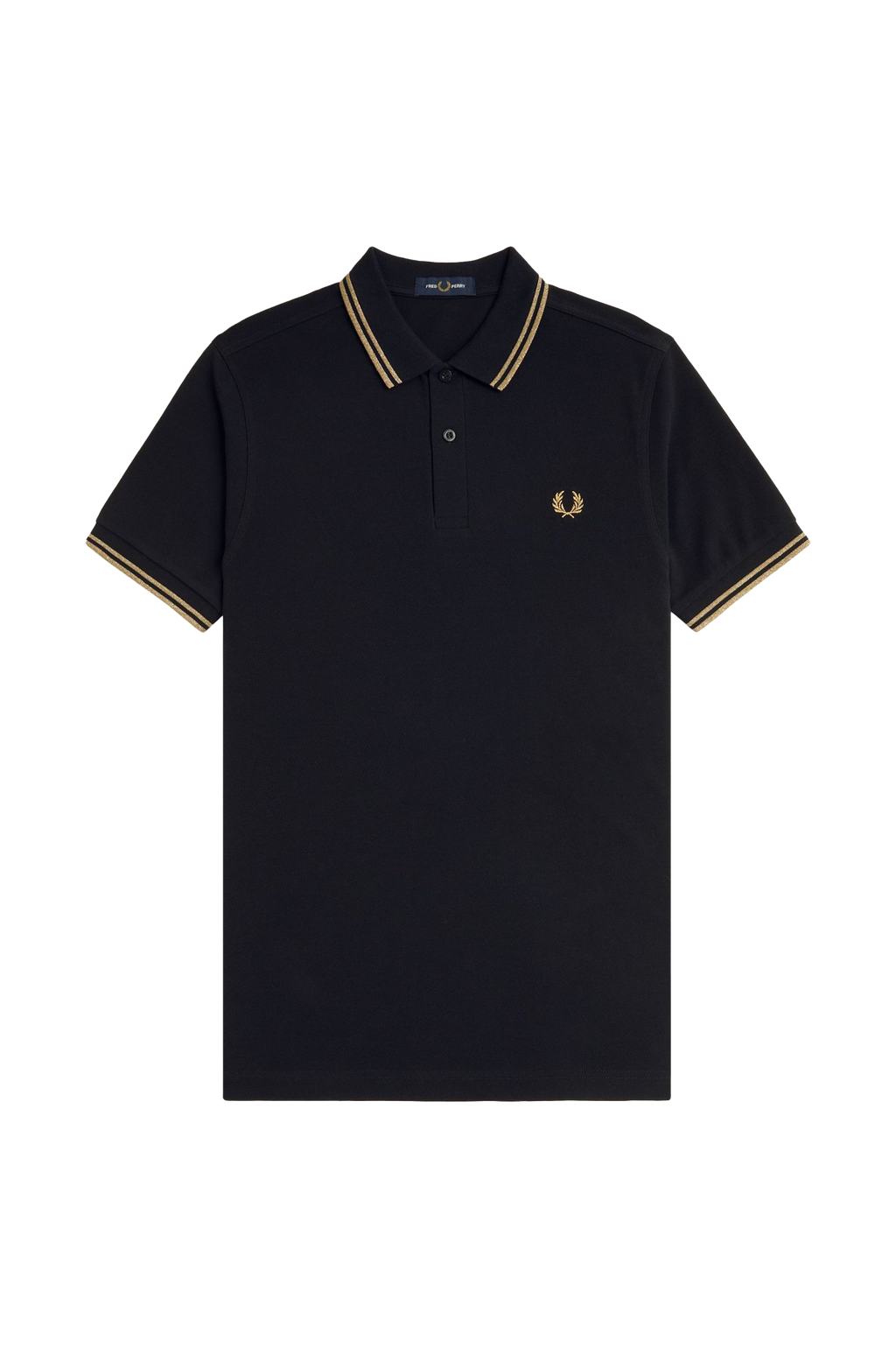Fred Perry Twin Tipped SS Polo Black/Gold – routleys.com.au