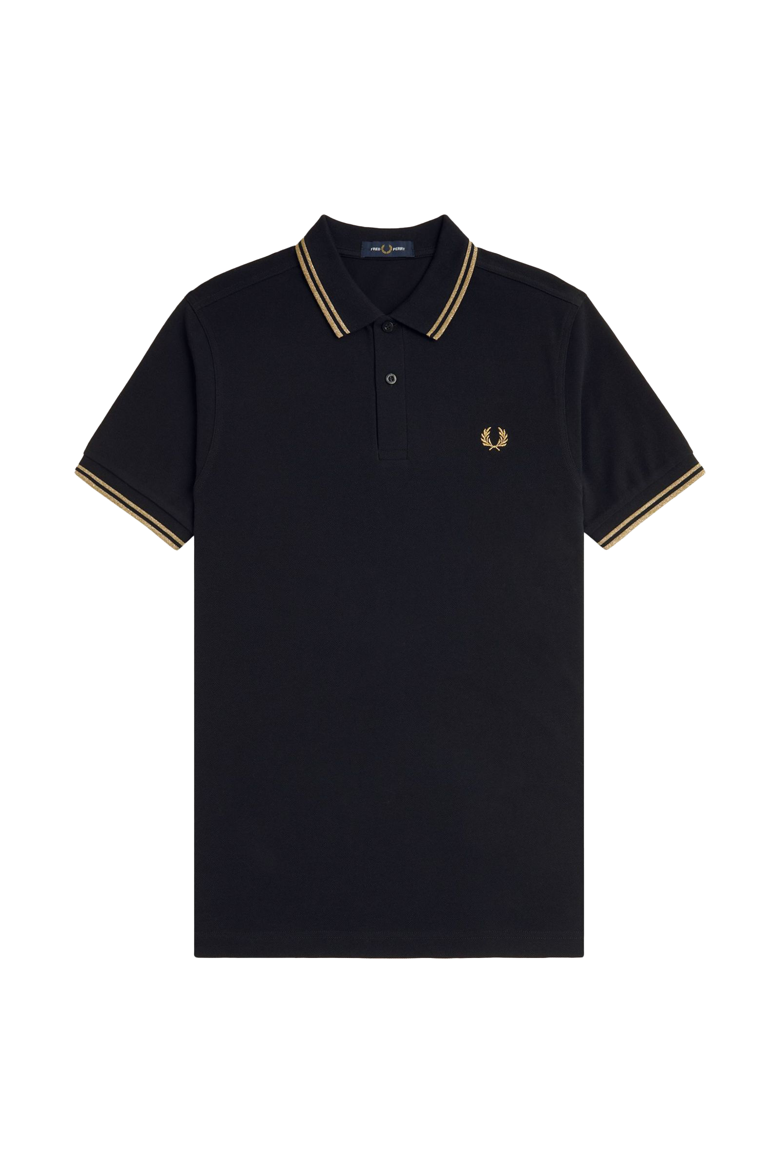 Fred Perry Twin Tipped SS Polo Black/Gold