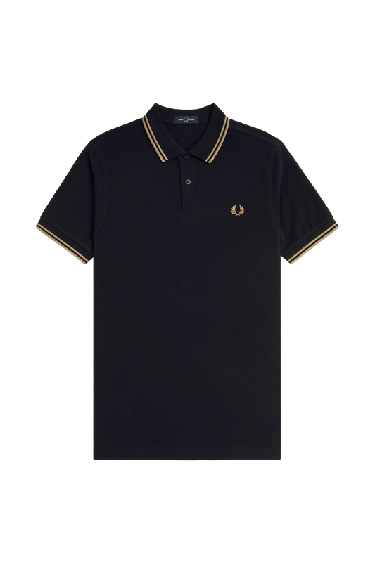 Fred Perry Twin Tipped SS Polo Black/Gold