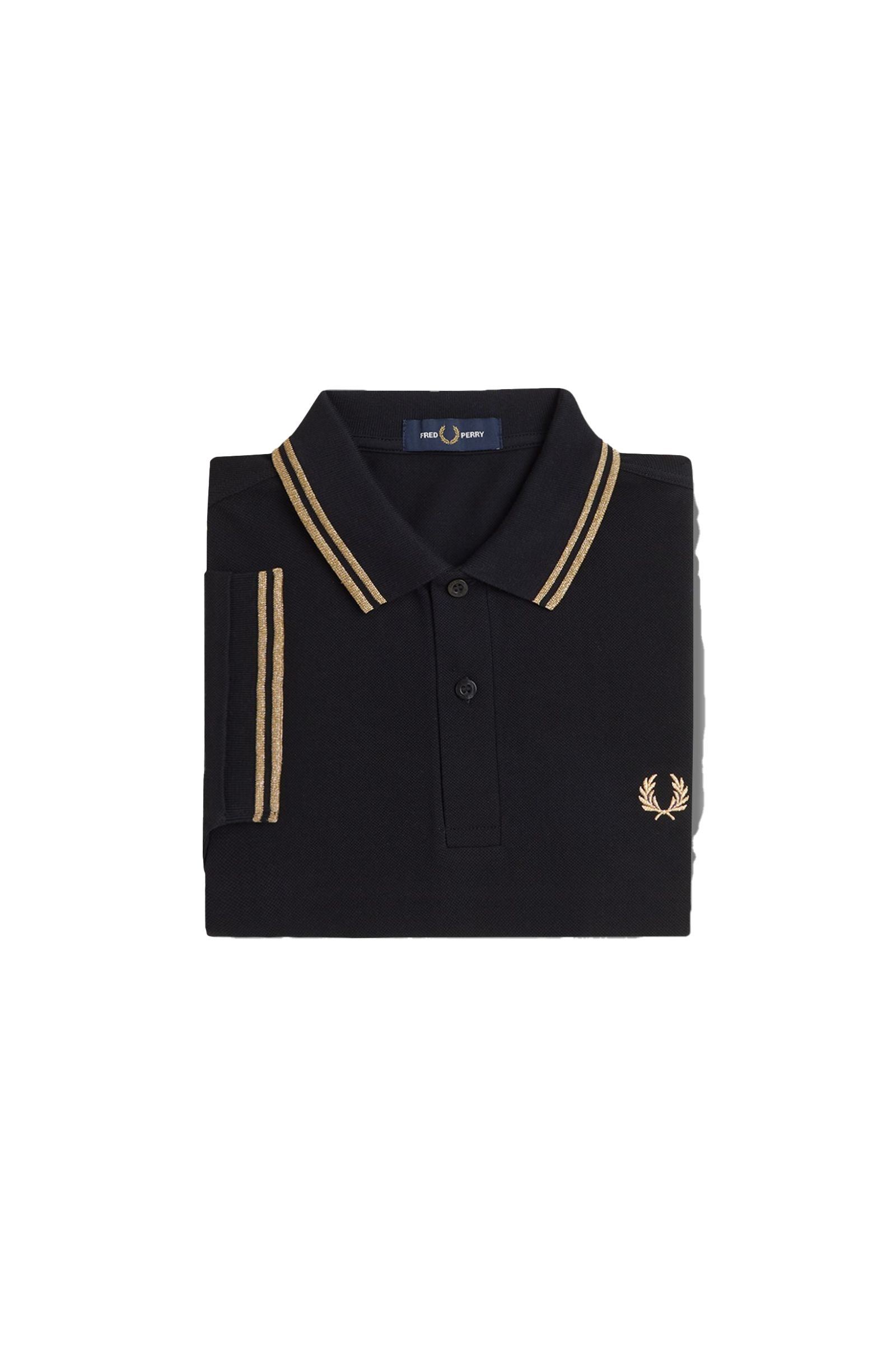 Fred Perry Twin Tipped SS Polo Black/Gold – routleys.com.au