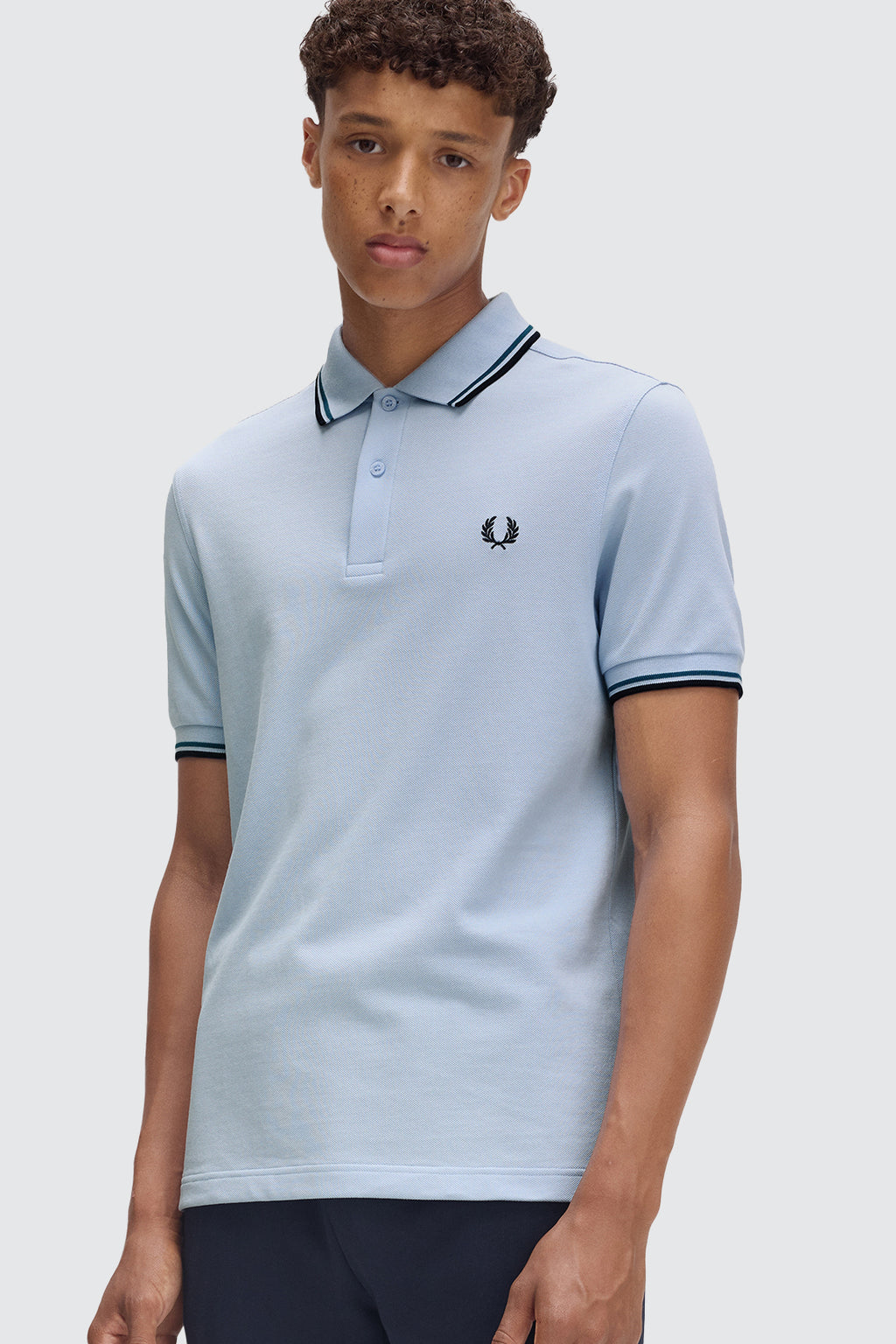 Fred Perry Twin Tipped Polo Smoke, Blue & Navy