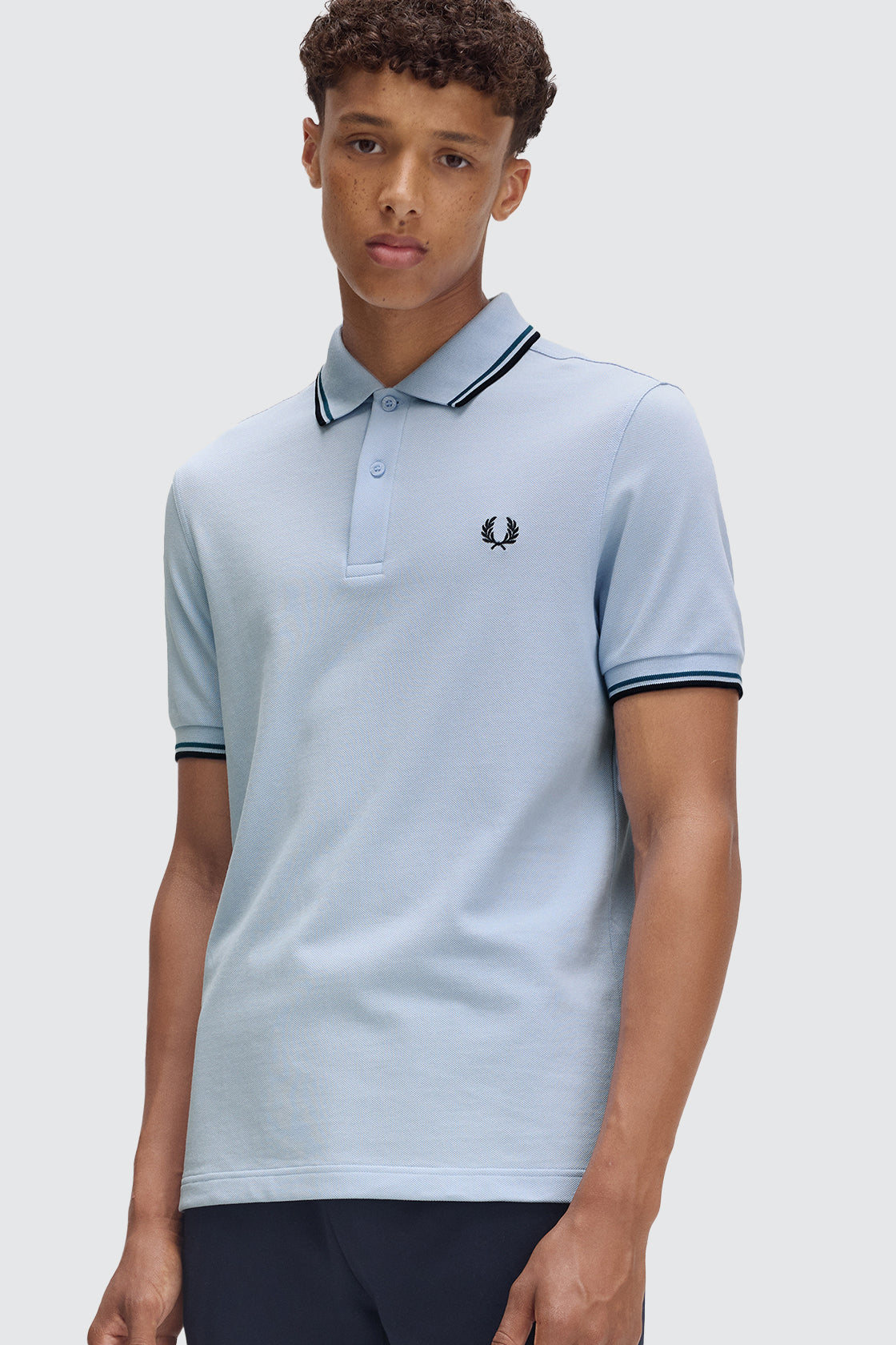 Fred Perry Twin Tipped Polo Smoke, Blue & Navy