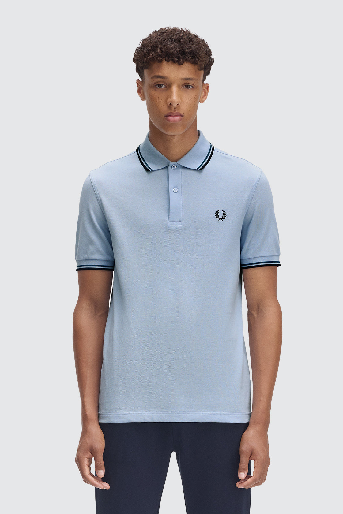 Fred Perry Twin Tipped Polo Smoke, Blue & Navy