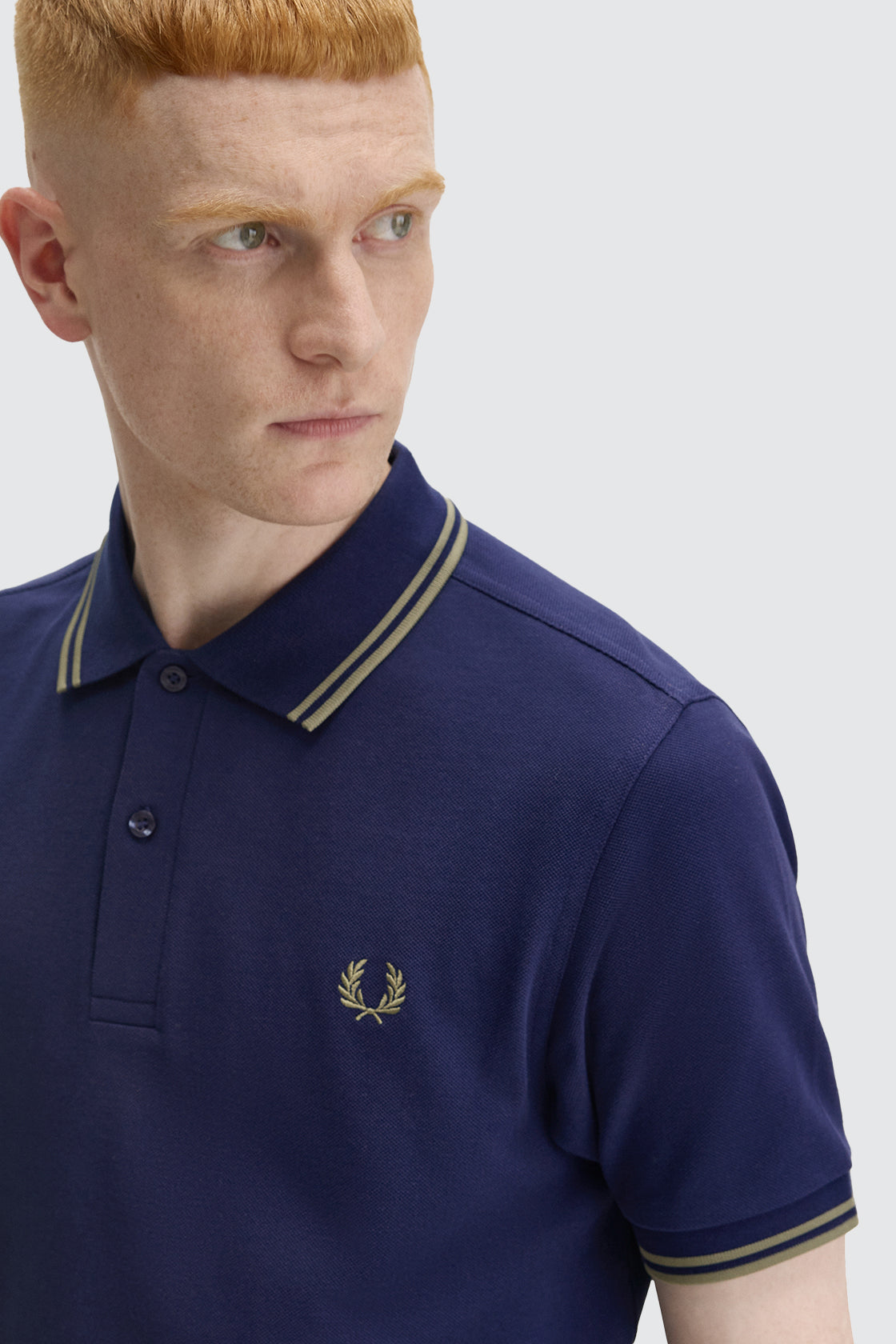Fred Perry Twin Tipped Polo Navy & Olive