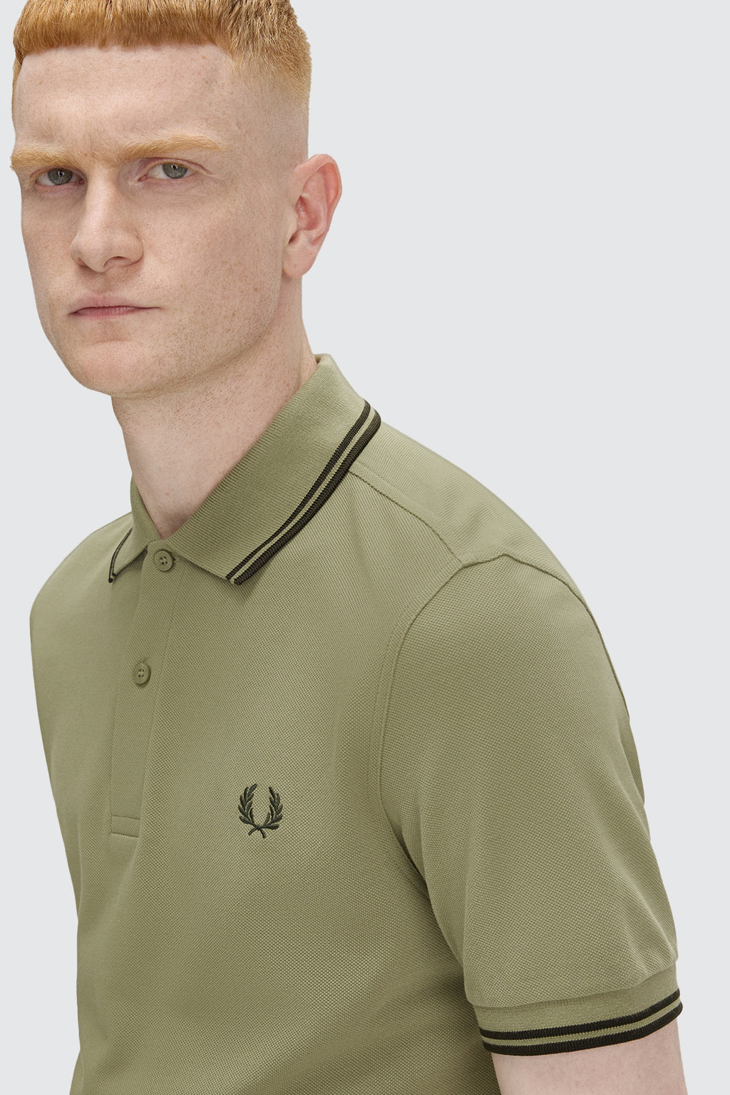 Fred Perry Twin Tipped Polo Olive & Green