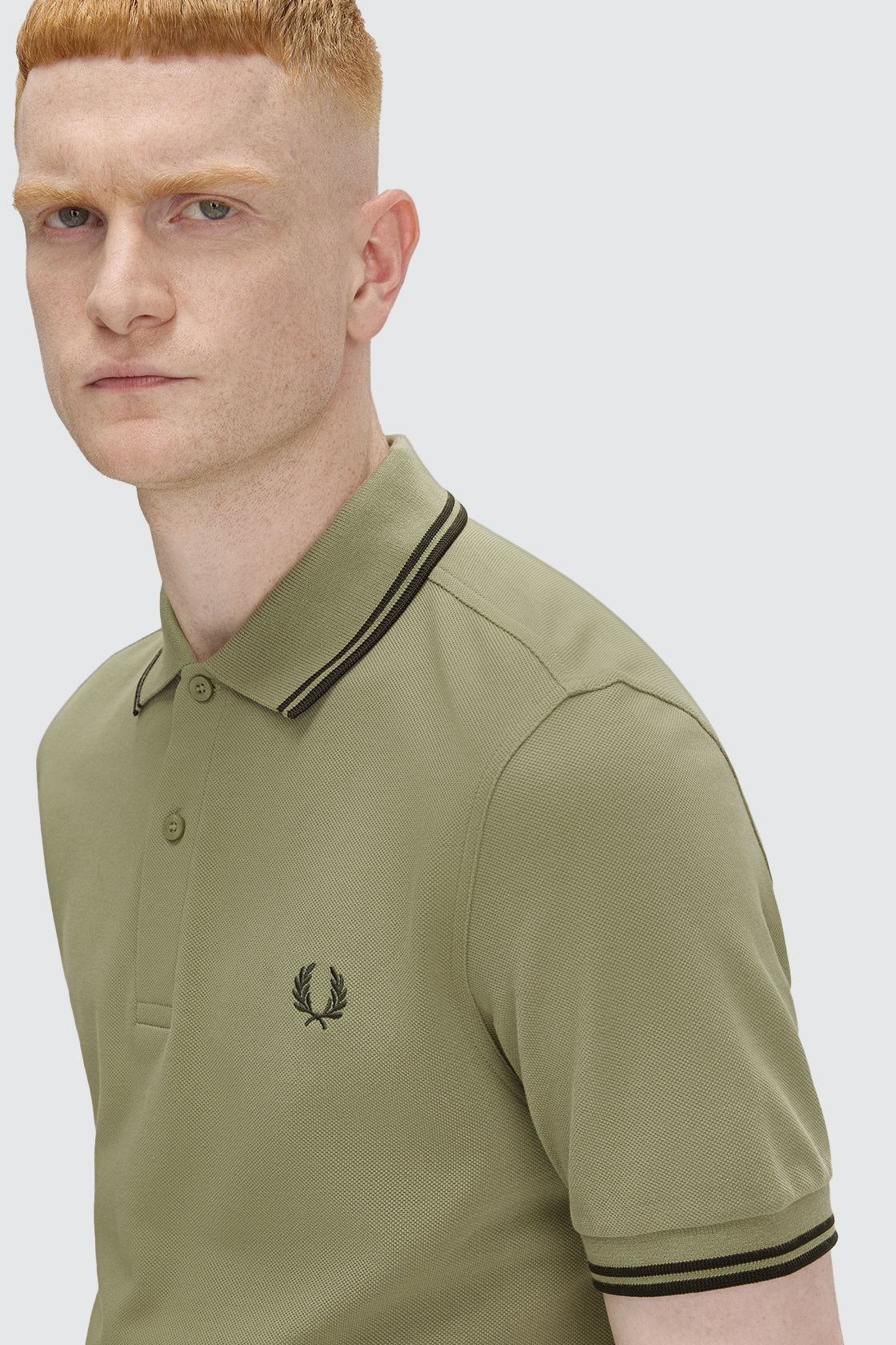 Fred Perry Twin Tipped Polo Olive & Green