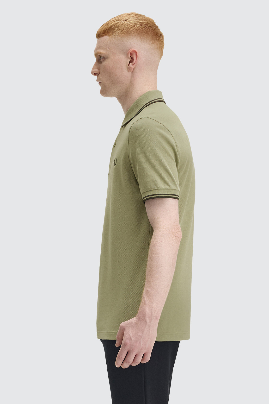 Fred Perry Twin Tipped Polo Olive & Green