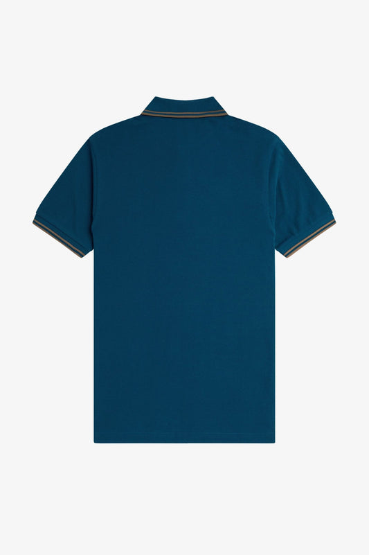Fred Perry Twin Tipped Polo Dark Petrol/Shaded Stone