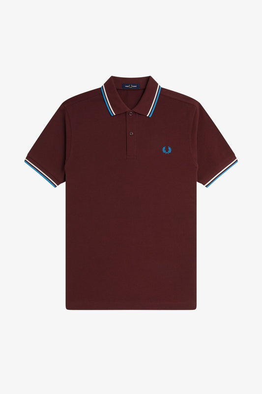 Fred Perry Twin Tipped Polo Oxblood/Ecru