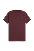 Fred Perry Contrast Tape Ringer Tee Oxblood/Champagne