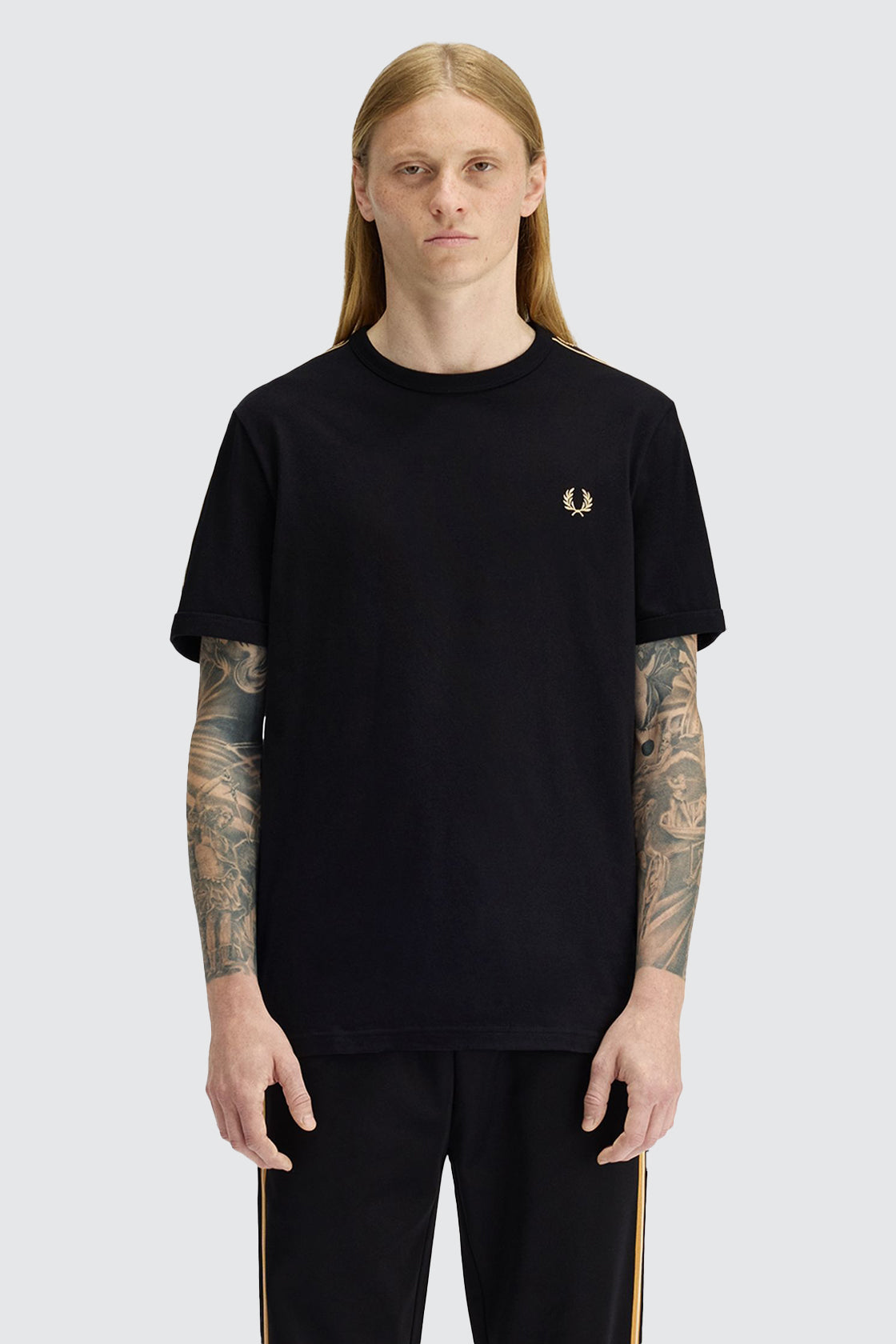 Fred Perry Contrast Tape Ringer Tee Black/Champagne