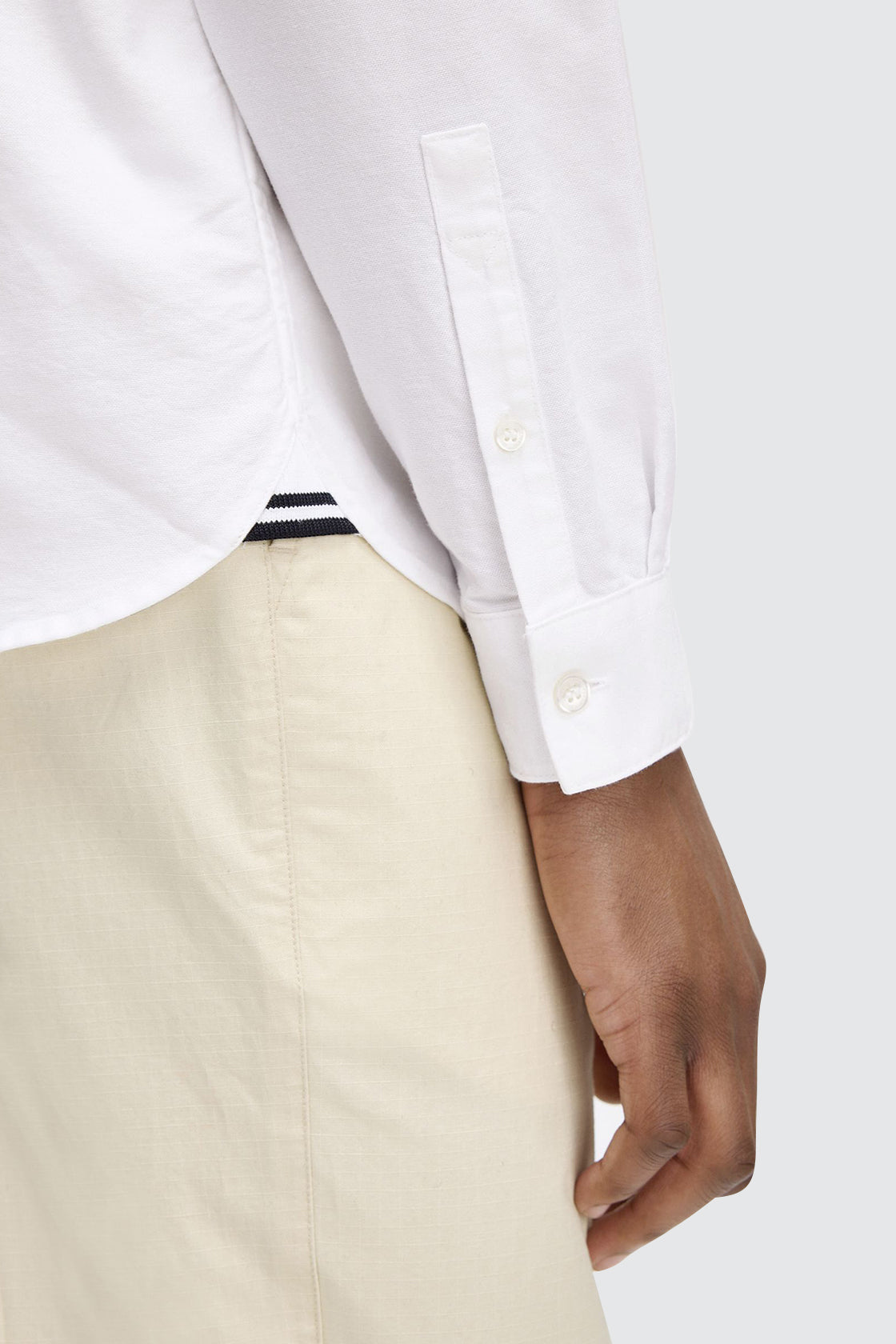 Fred Perry Oxford LS Shirt White