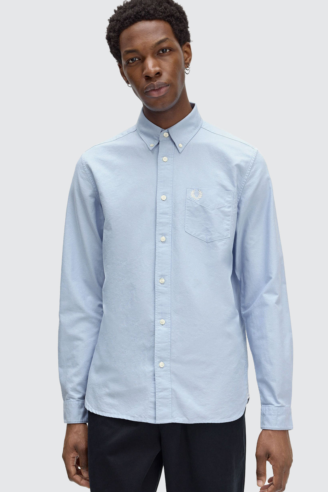 Fred Perry Oxford LS Shirt Light Smoke