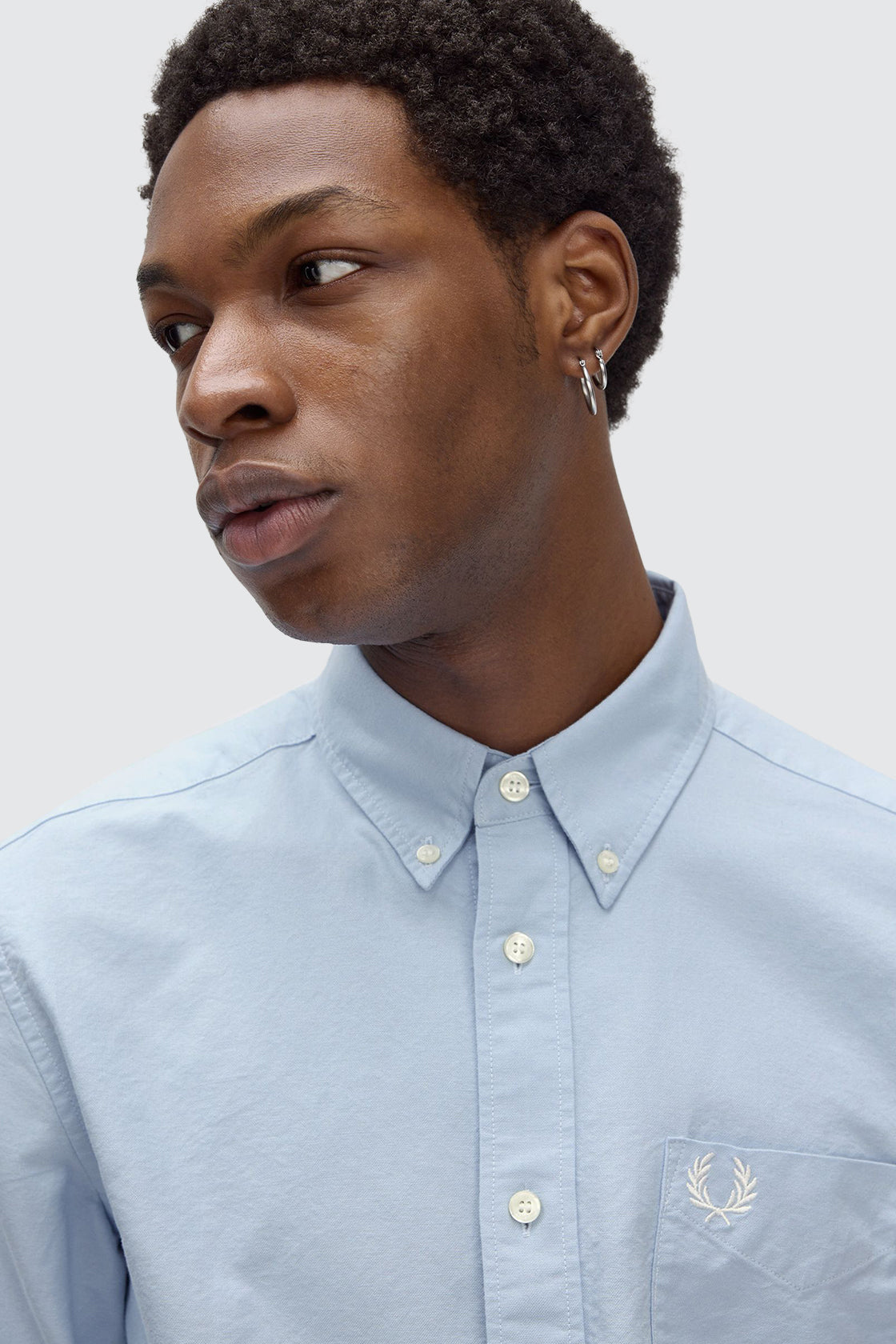 Fred Perry Oxford LS Shirt Light Smoke