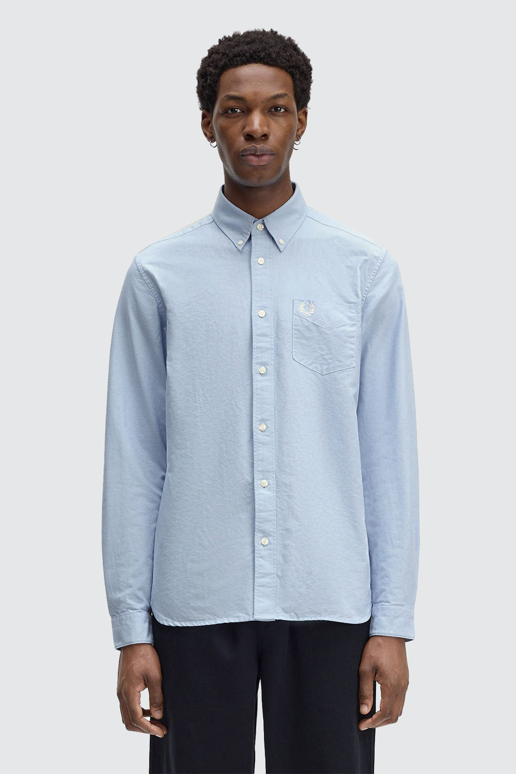 Fred Perry Oxford LS Shirt Light Smoke