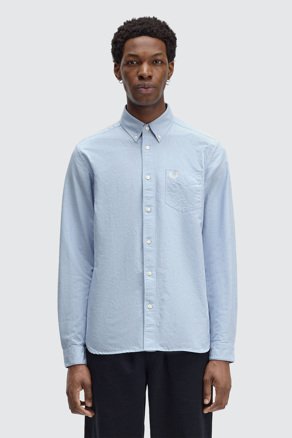 Fred Perry Oxford LS Shirt Light Smoke