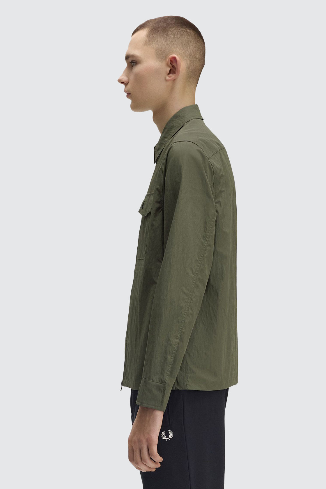 Fred Perry Zip Thru Overshirt Court Green