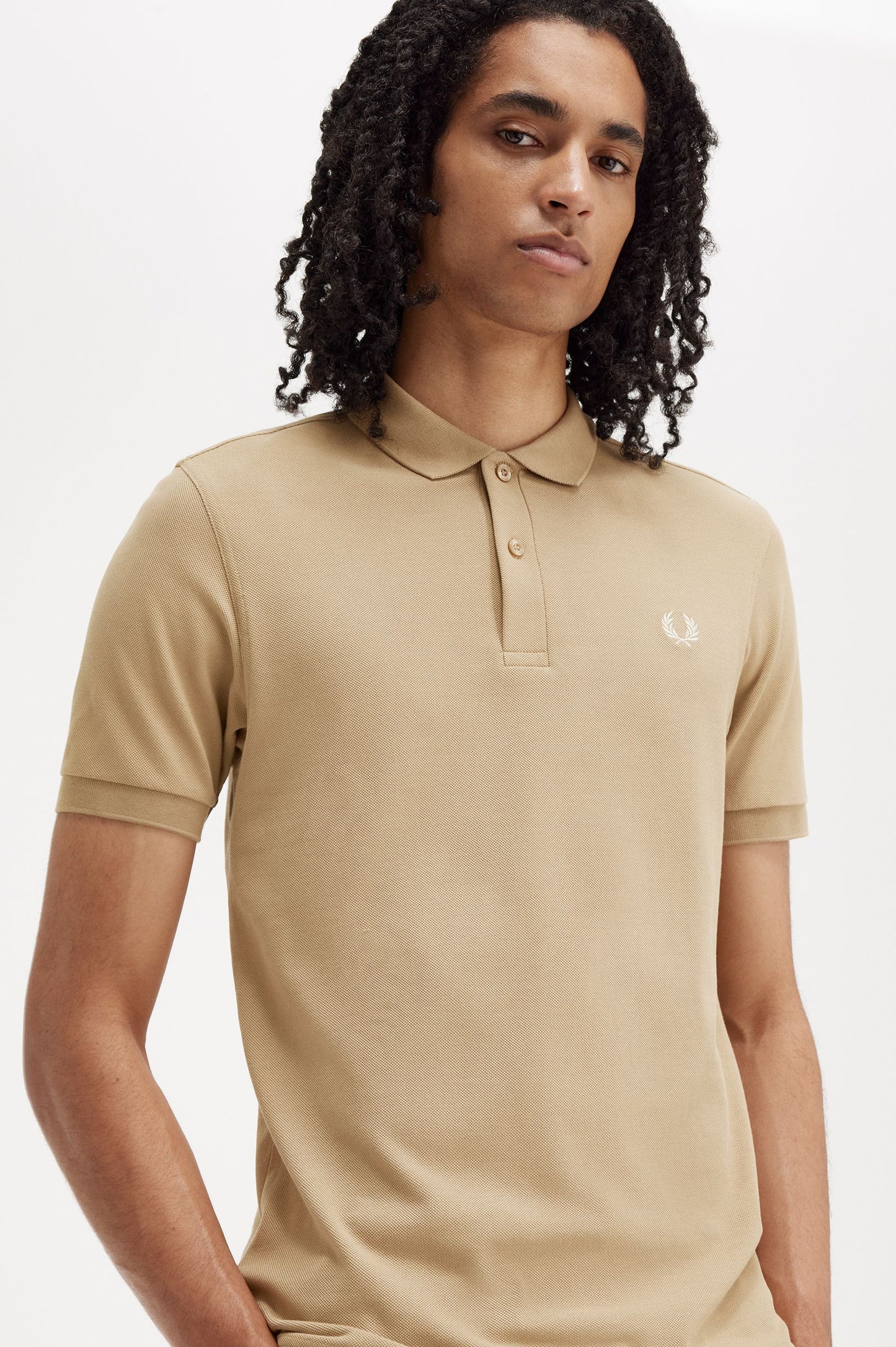 Fred Perry Plain Polo Shirt Stone/Oatmeal