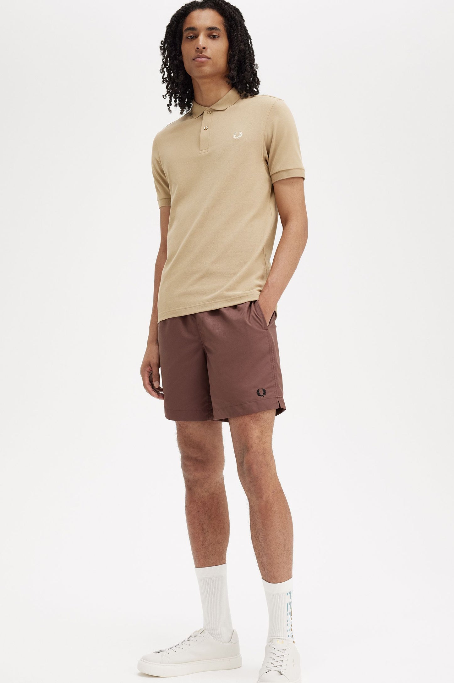 Fred Perry Plain Polo Shirt Stone/Oatmeal