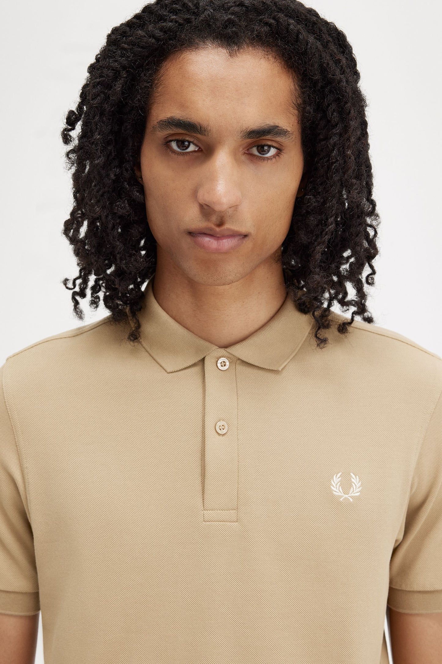 Fred Perry Plain Polo Shirt Stone/Oatmeal