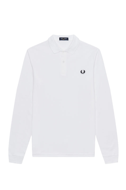 Fred Perry LS Plain Polo White