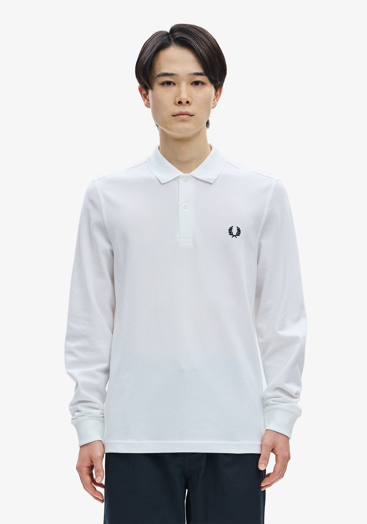 Fred Perry LS Plain Polo White