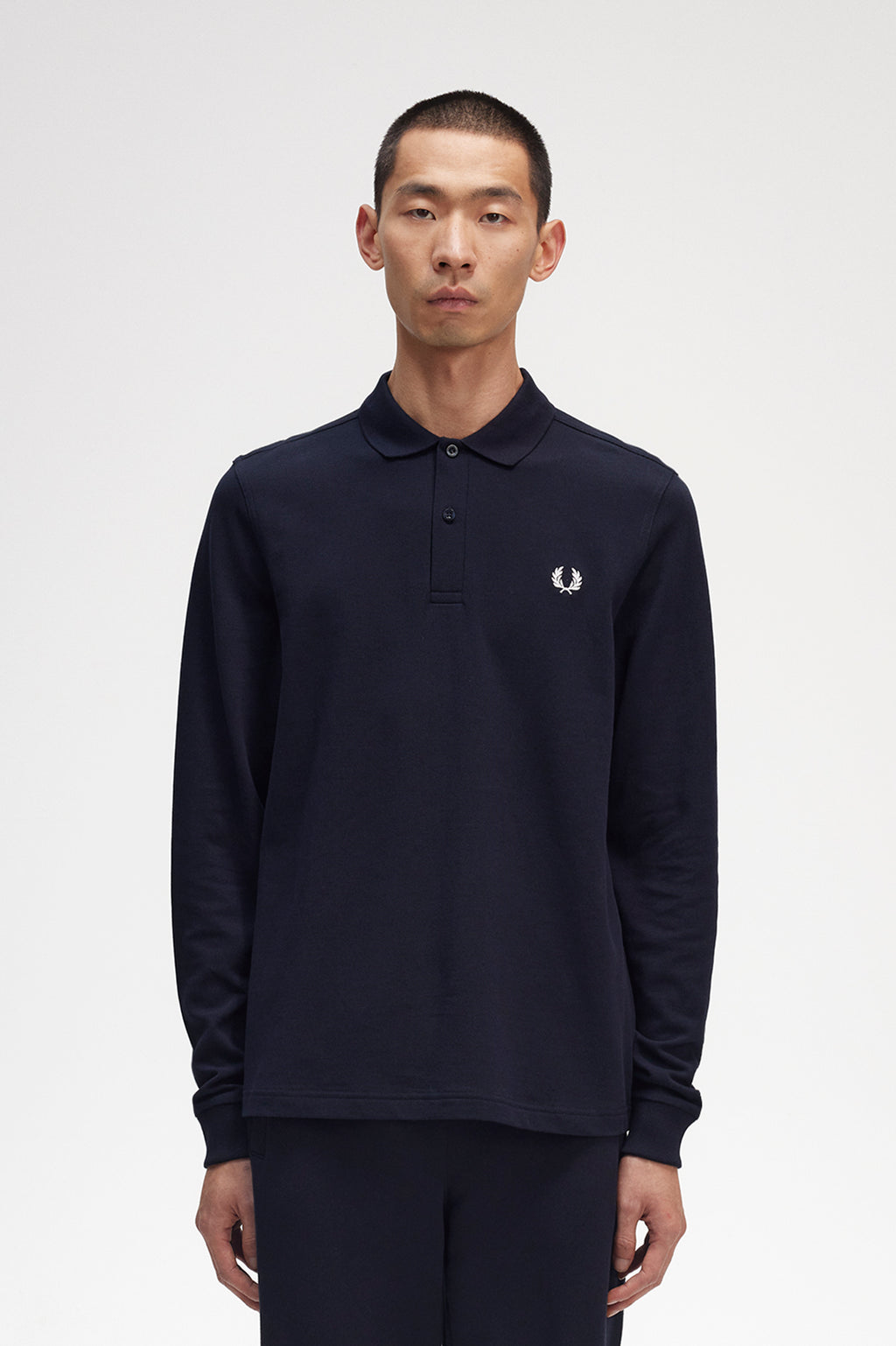 Fred Perry LS Plain Polo Navy