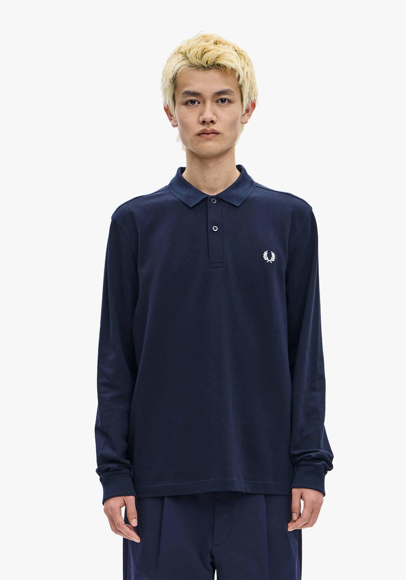 Fred Perry LS Plain Polo Navy