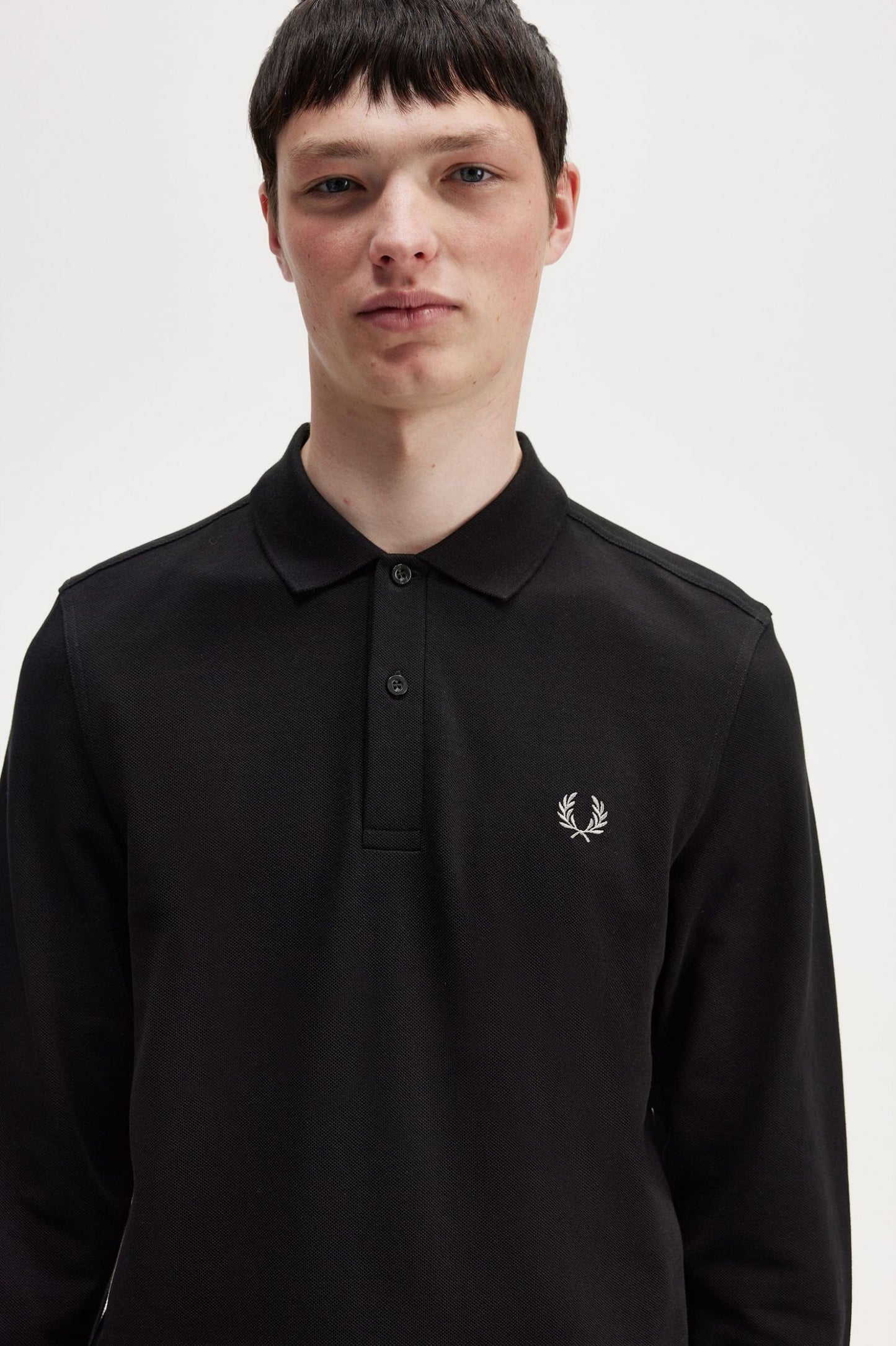 Fred Perry LS Plain Polo Blk-Chrome