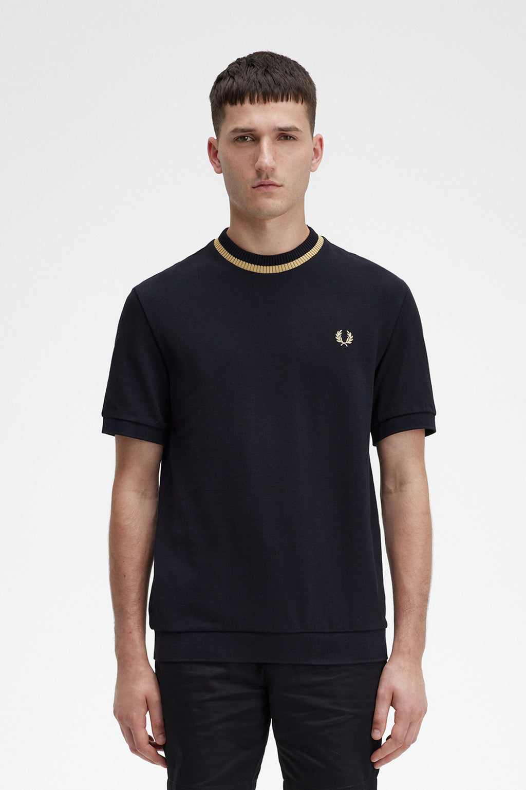 Fred Perry CN Pique SS Tee Black