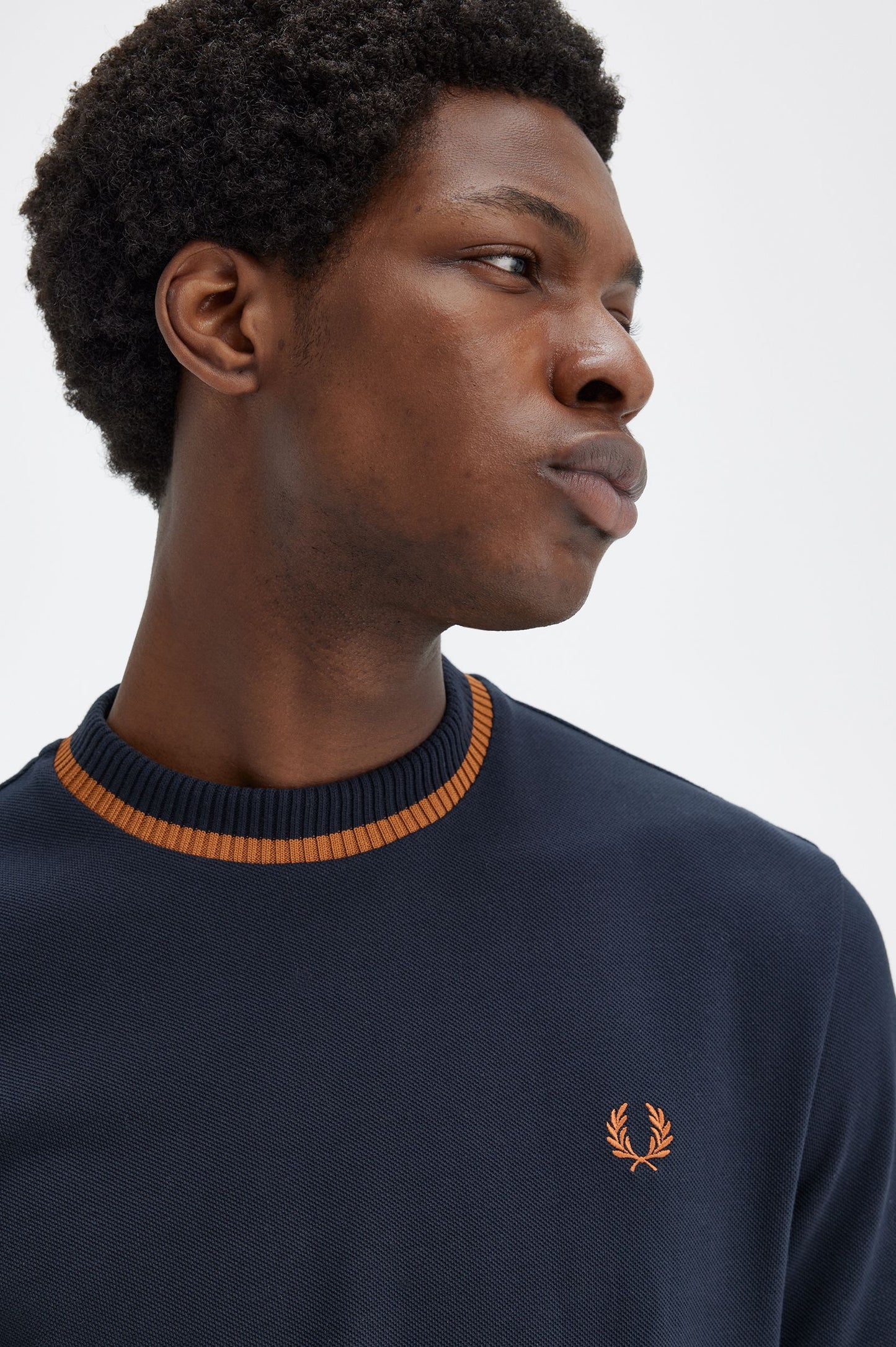 Fred Perry CN Pique SS Tee Navy