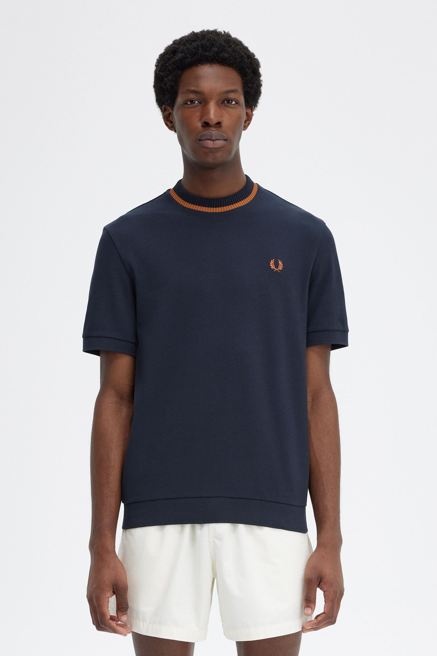 Fred Perry CN Pique SS Tee Navy